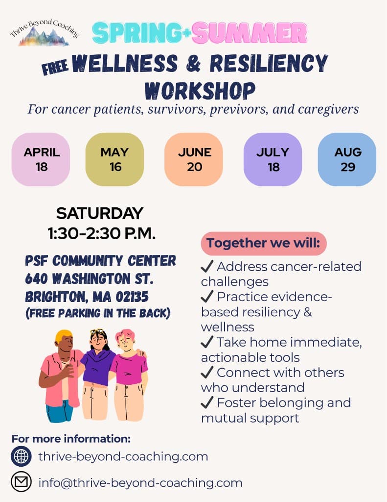 Spring and summer 2026 Wellness & Resiliency Workshop flyer